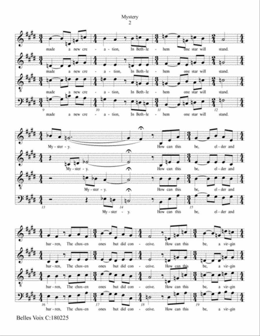Mystery (Lessons and Carols) 4-Part scores gallery preview page 2