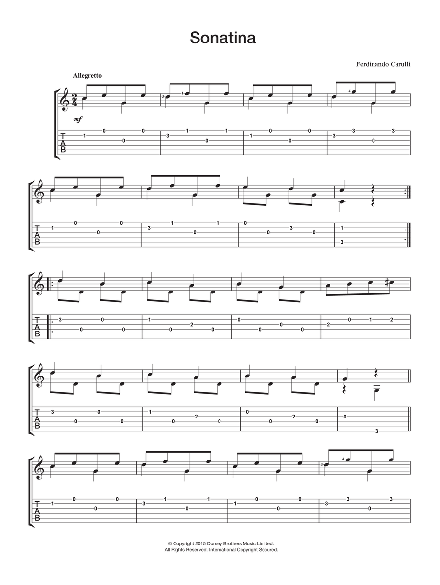 Sonatina Acoustic Guitar scores gallery preview page 1