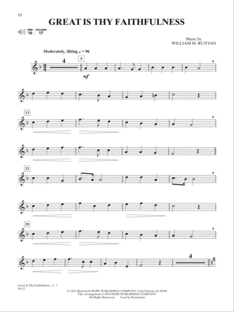 Favorite Hymns Instrumental Solos Clarinet Solo scores gallery preview page 3