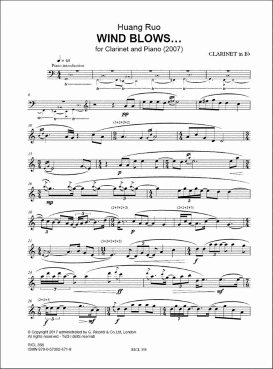 Wind Blows… Wind Blows… Clarinet Solo scores gallery preview page 3