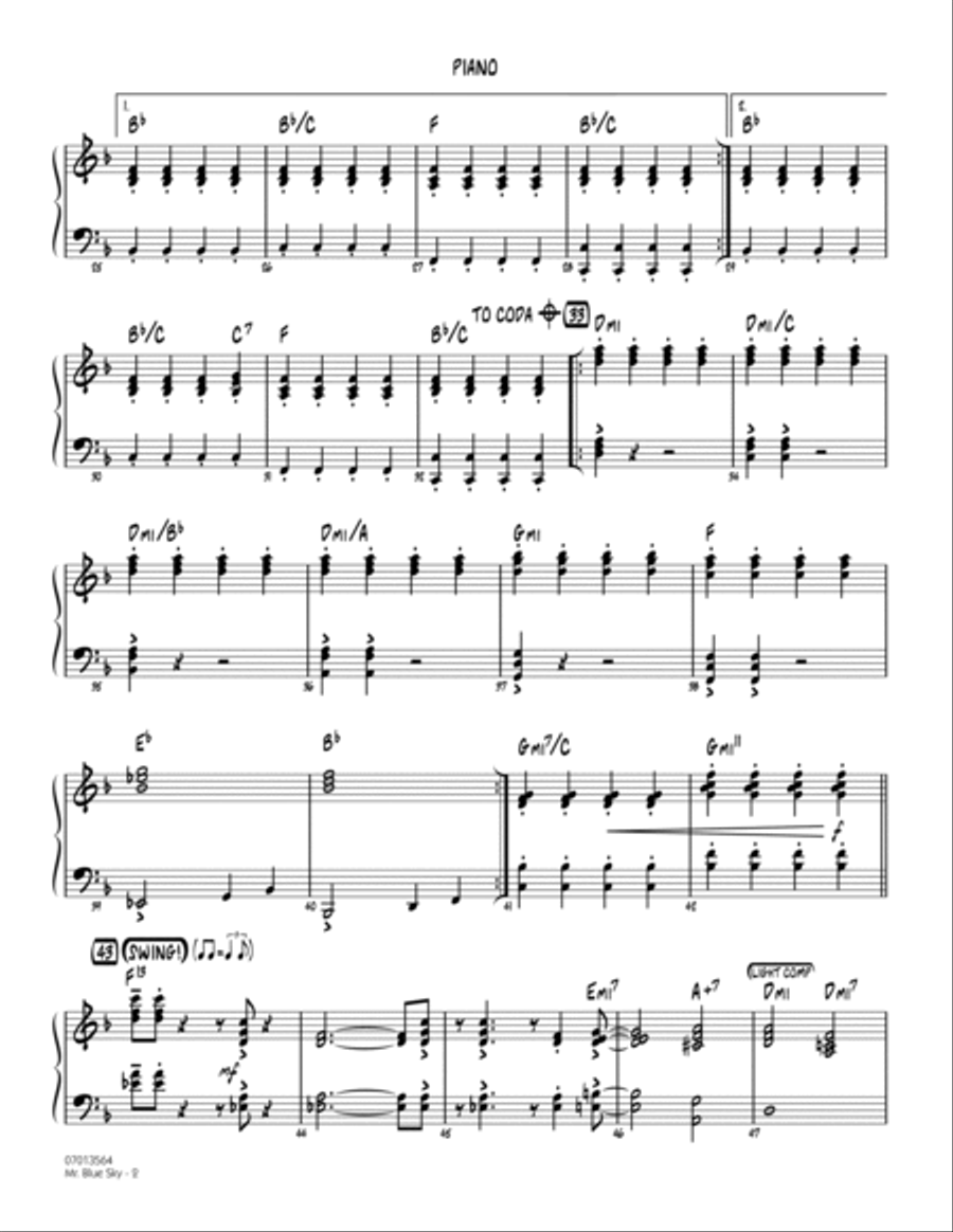 Mr. Blue Sky (arr. Roger Holmes) - Piano Jazz Ensemble scores gallery preview page 2