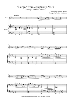 "Largo" from Symphony No. 9 arranged for Flute & Piano