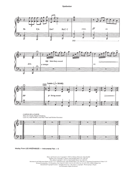 Les Miserables (Choral Medley) (arr. Ed Lojeski) - Synthesizer