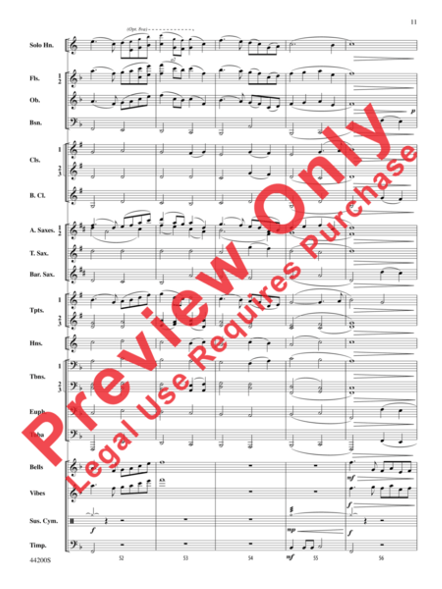 Serenade for Horn and Band Concert Band scores gallery preview page 4