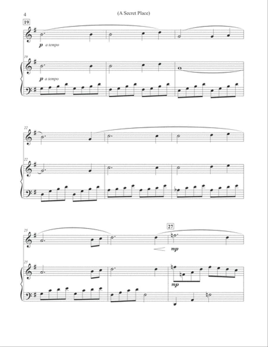 A Secret Place - Oboe & Piano Piano scores gallery preview page 4