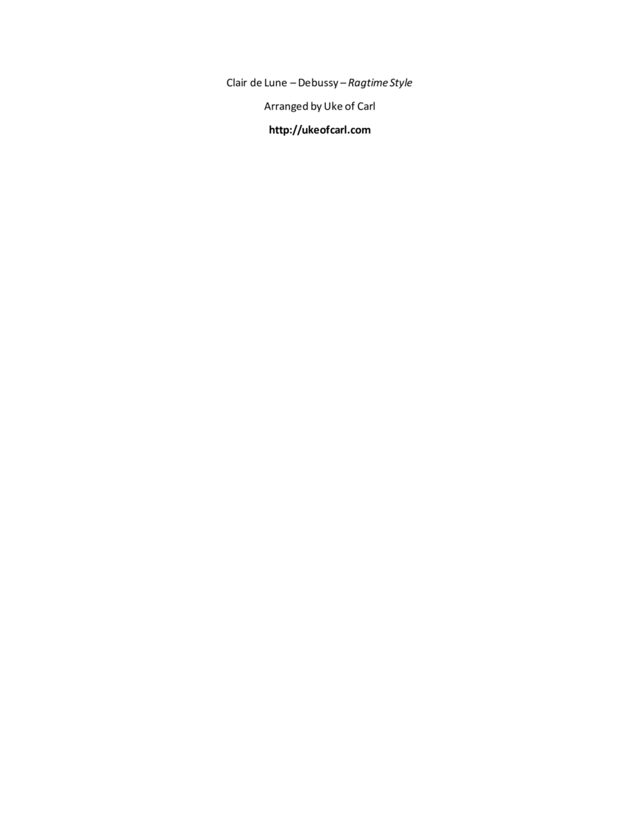 Clair De Lune - Ragtime Piano Solo scores gallery preview page 1
