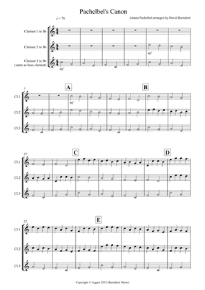 Pachelbel's Canon for Clarinet Trio