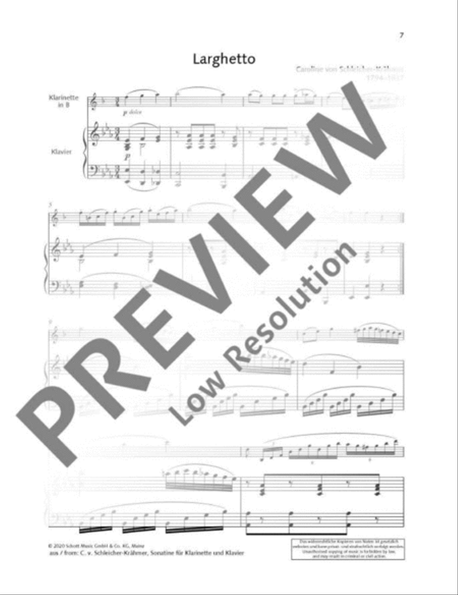 Larghetto Clarinet Solo scores gallery preview page 2