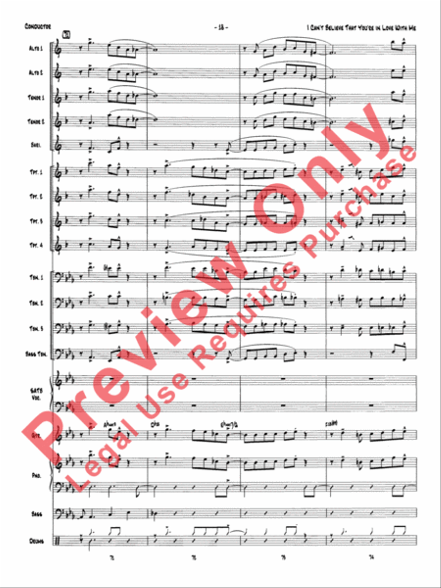I Can't Believe That You're in Love with Me (score only) Jazz Ensemble scores gallery preview page 21