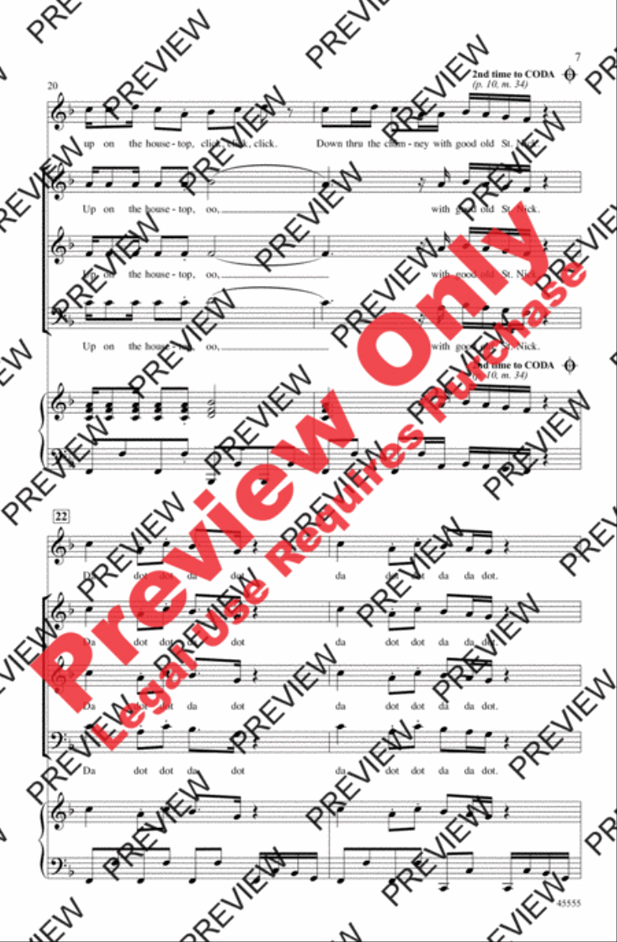 Up on the Housetop 3-Part scores gallery preview page 7
