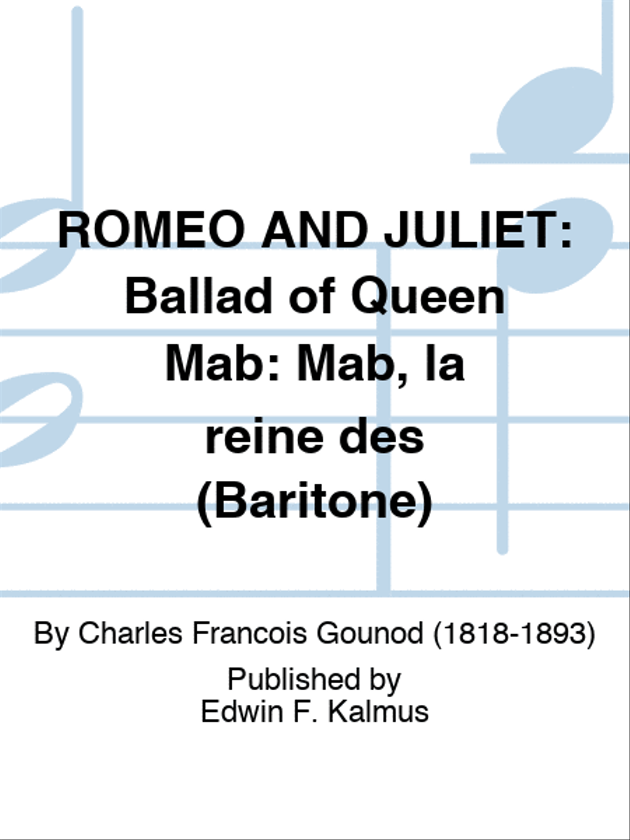 ROMEO AND JULIET: Ballad of Queen Mab: Mab, la reine des (Baritone) Baritone Horn scores gallery preview page 1