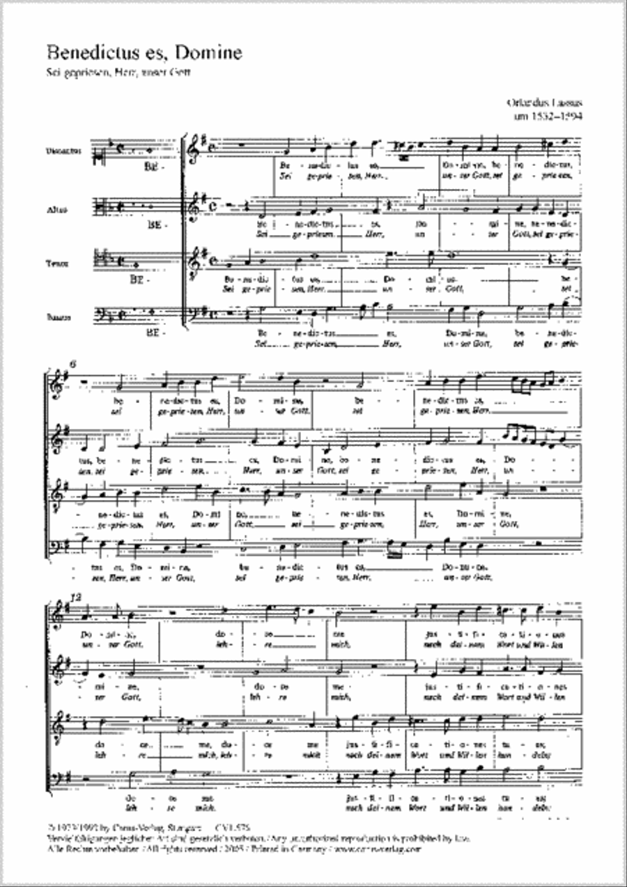 Benedictus es, Domine 4-Part scores gallery preview page 1