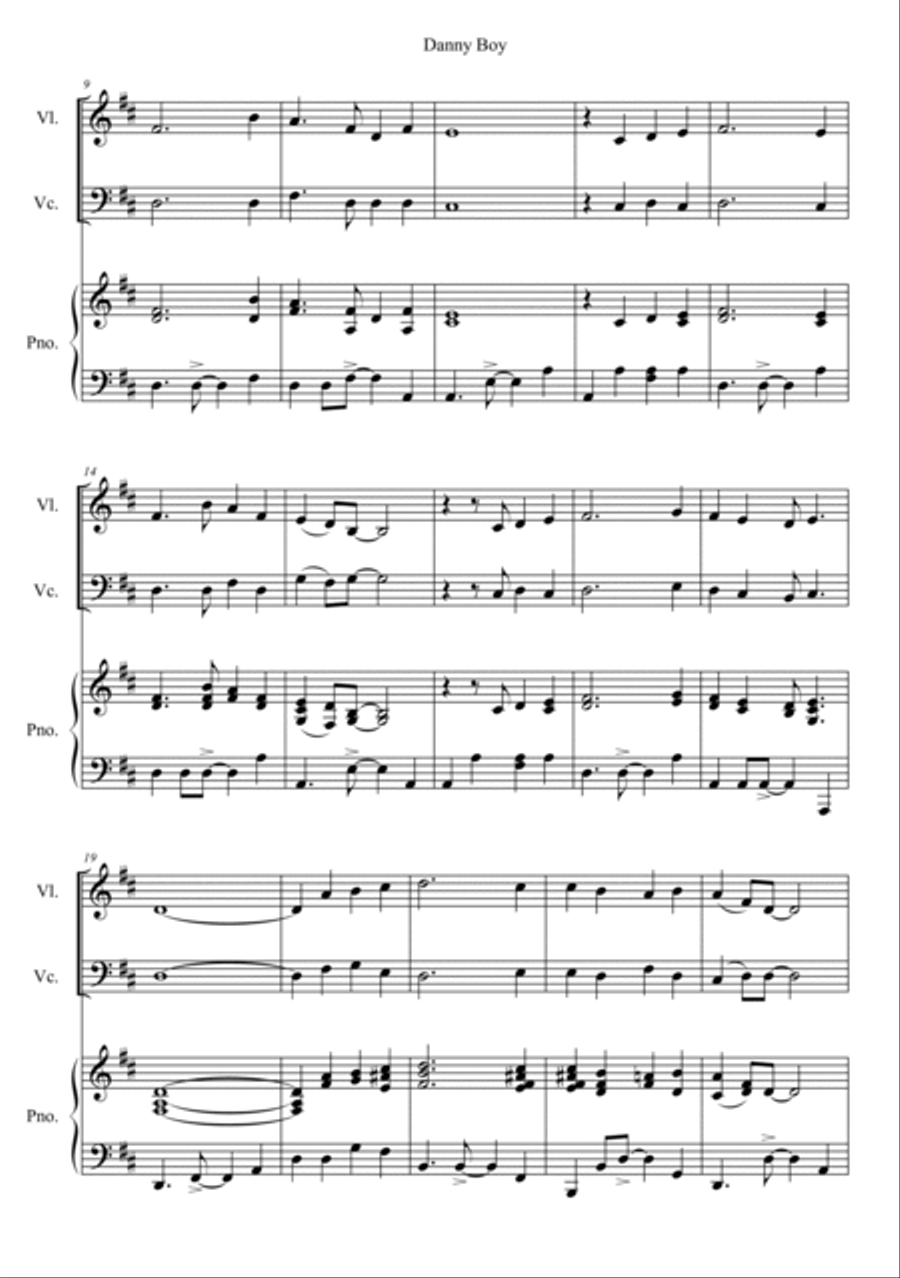 Danny Boy Piano Trio scores gallery preview page 2