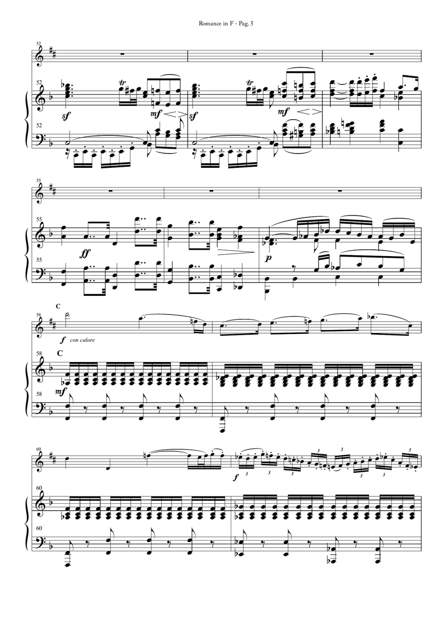 Romance in F for Alto Saxophone and Piano Alto Saxophone scores gallery preview page 5