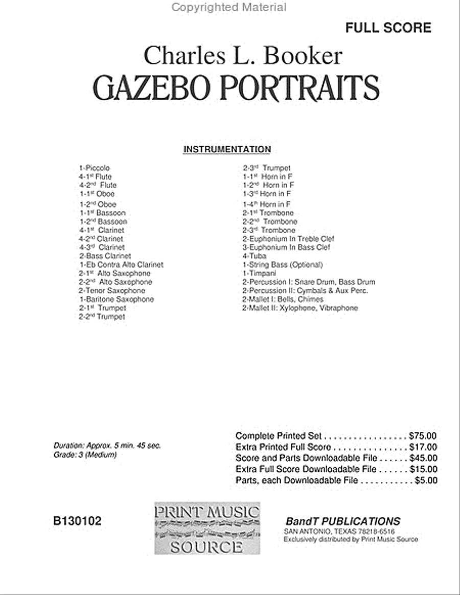 Gazebo Portraits Concert Band scores gallery preview page 2
