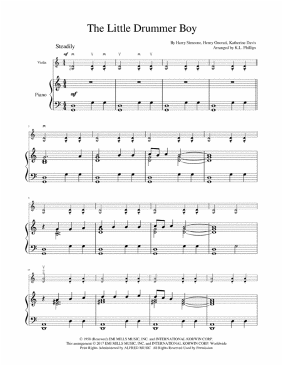The Little Drummer Boy Violin Solo scores gallery preview page 3