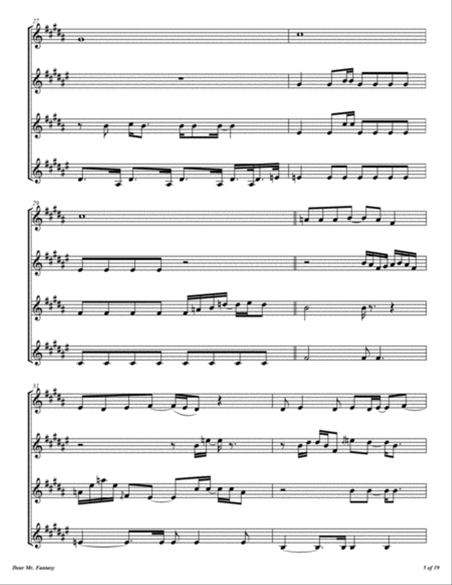Dear Mr. Fantasy Woodwind Quartet scores gallery preview page 6