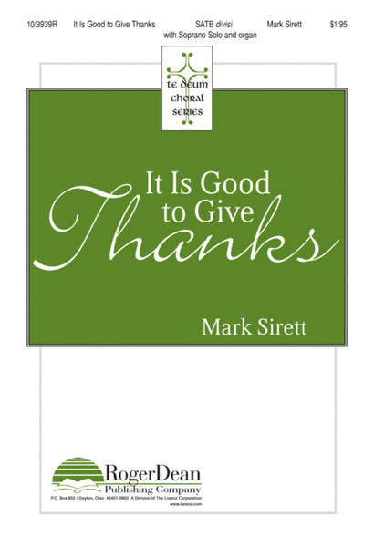 It is Good to Give Thanks