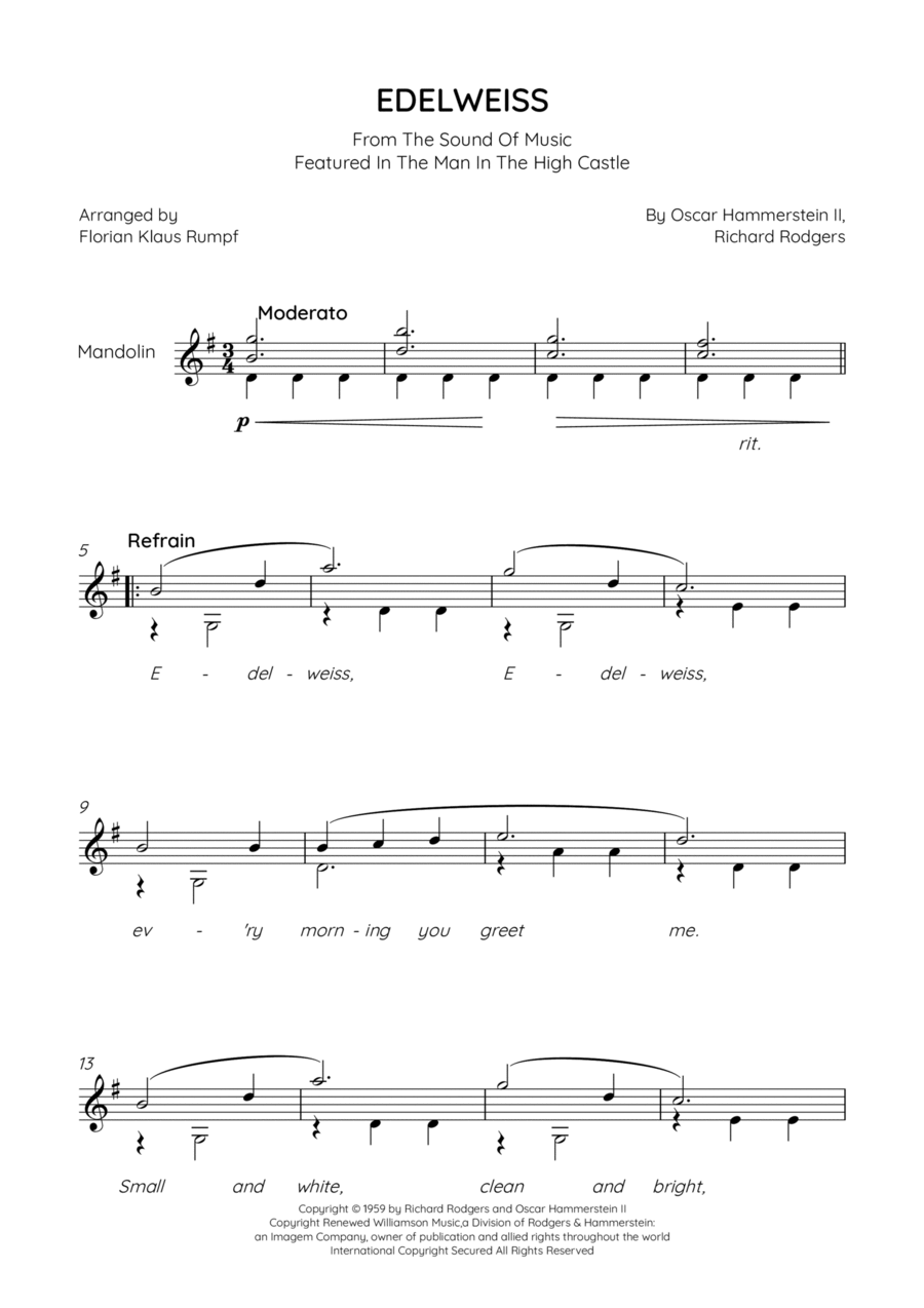 Edelweiss Mandolin scores gallery preview page 1