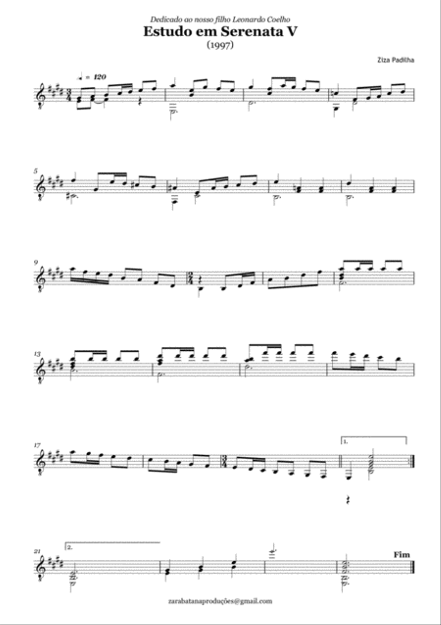 XII Estudos em Serenata - Ziza Padilha Electric Guitar scores gallery preview page 6