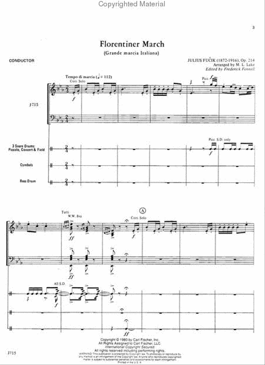 Florentiner March (Grande Marcia Italiana) Concert Band scores gallery preview page 2