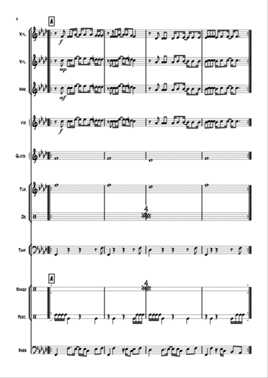 Axel F Percussion Ensemble scores gallery preview page 5