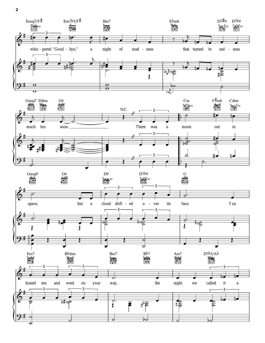 The Night We Called It A Day Piano, Vocal, Guitar scores gallery preview page 2