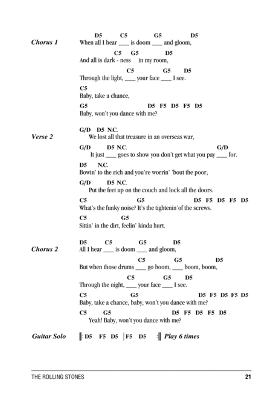 Doom And Gloom Acoustic Guitar scores gallery preview page 2