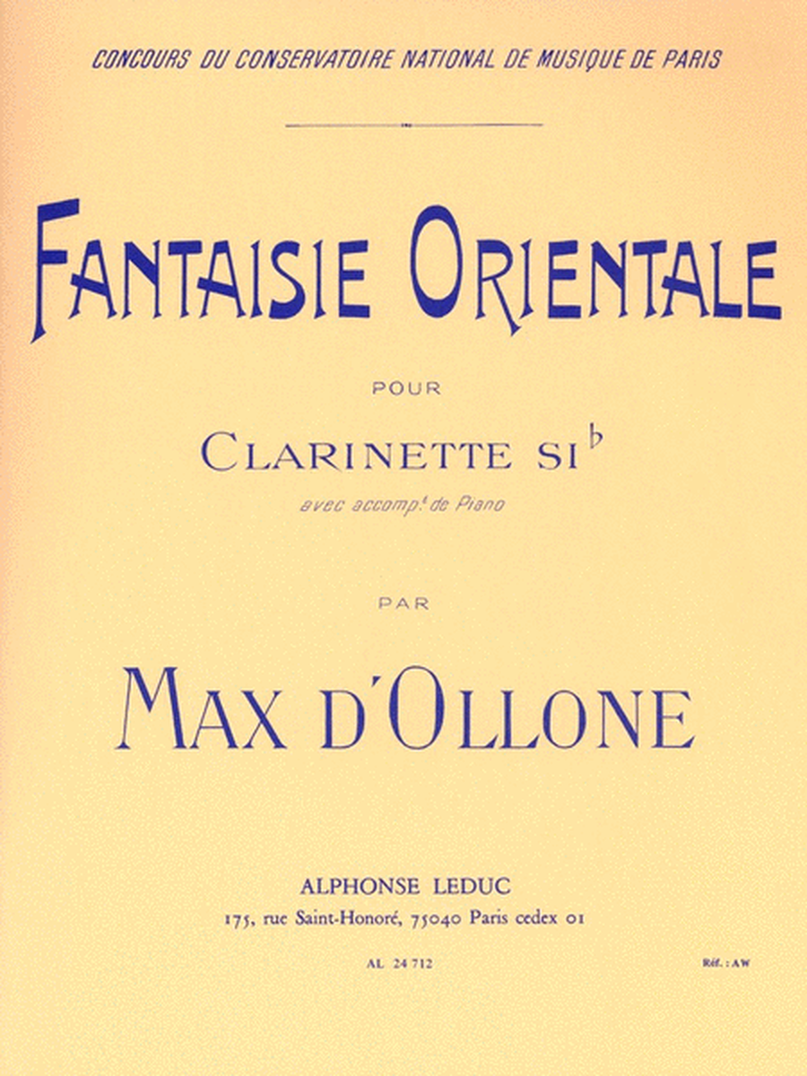 Oriental Fantasy (bb Clarinet And Piano)