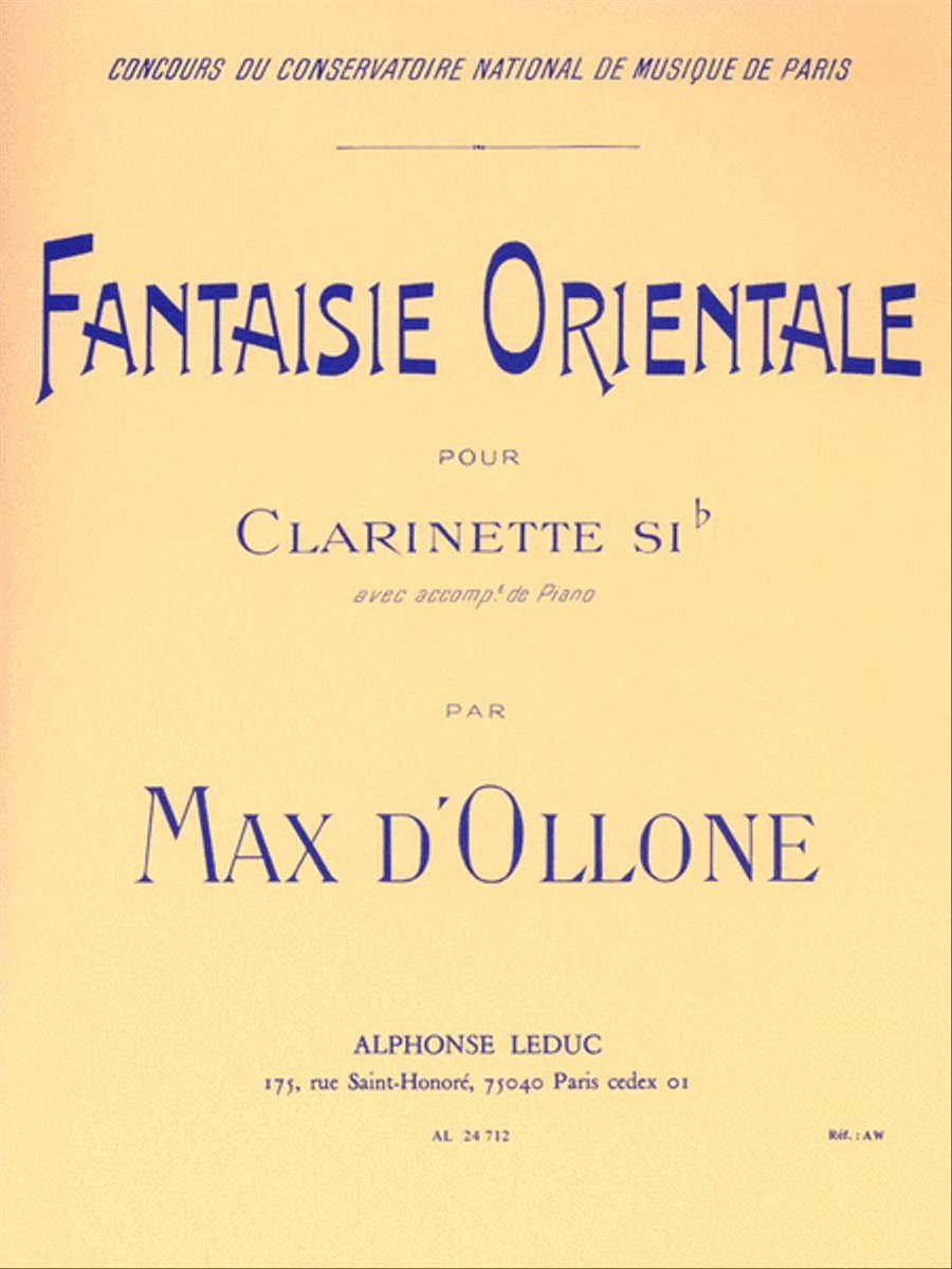 Oriental Fantasy (bb Clarinet And Piano) B-Flat Clarinet scores gallery preview page 1