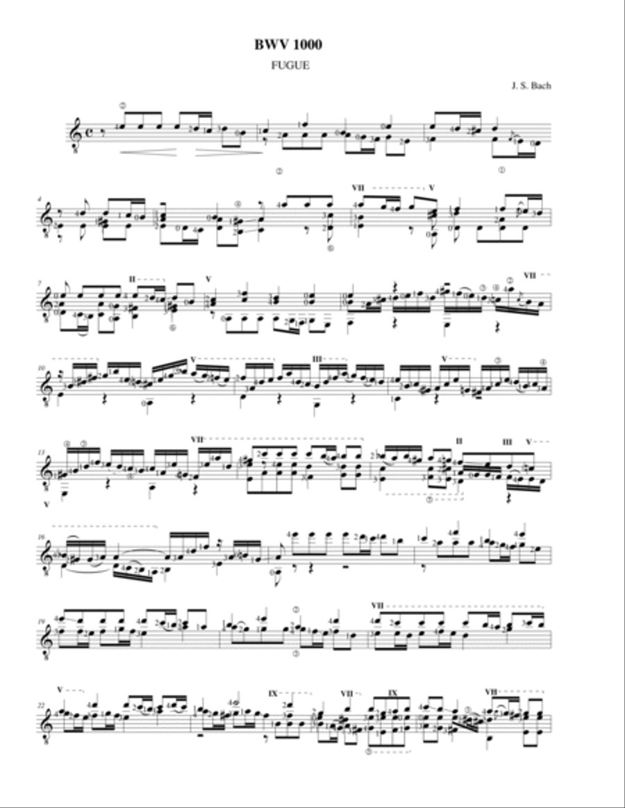 Bach BWV 999 and 1000 Bach BWV 999 and 1000 Classical Guitar scores gallery preview page 4