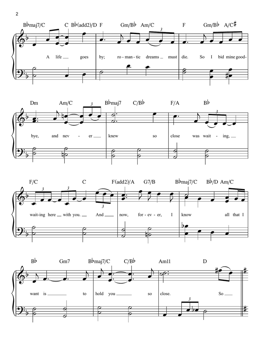 So Close (from Enchanted) Easy Piano scores gallery preview page 2