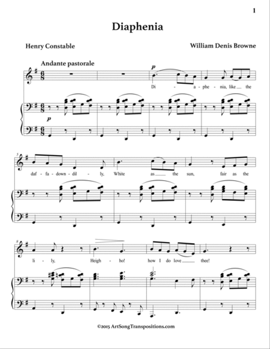BROWNE: Diaphenia (transposed to G major)