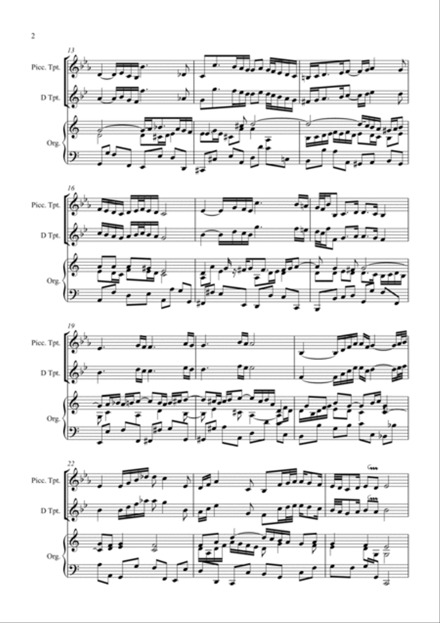Air on a G string Piccolo Trumpet scores gallery preview page 2