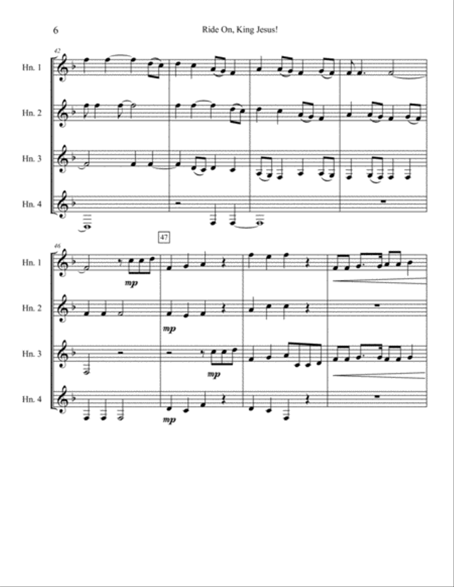 Ride On, King Jesus! Brass Ensemble scores gallery preview page 6