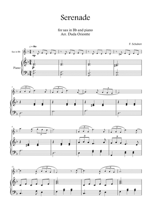 Serenade (saxophone soprano and piano SIMPLIFIED) Schubert