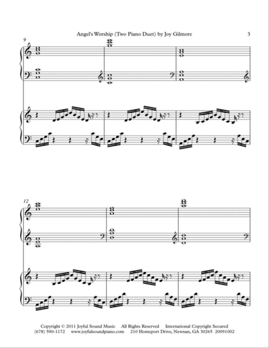 Angels Worship (Two Piano Duet) 2 Pianos, 4-Hands scores gallery preview page 3