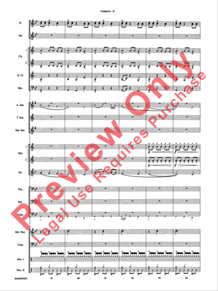 The Great Locomotive Chase Concert Band scores gallery preview page 22
