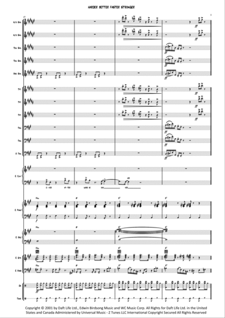 Harder, Better, Faster, Stronger Jazz Ensemble scores gallery preview page 5