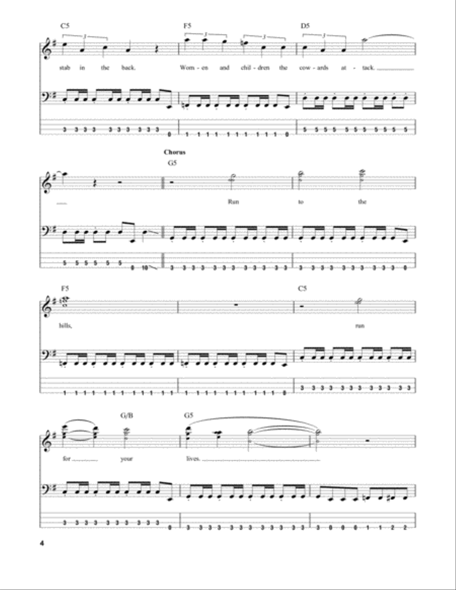 Run To The Hills Run To The Hills Guitar Tablature scores gallery preview page 4