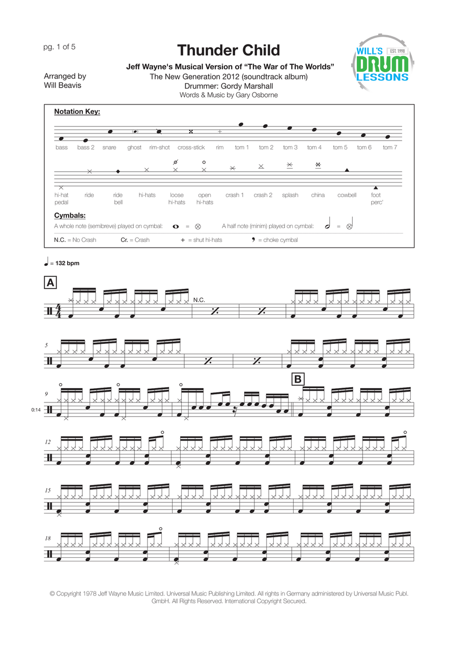 Thunder Child Thunder Child Drum Set scores gallery preview page 1