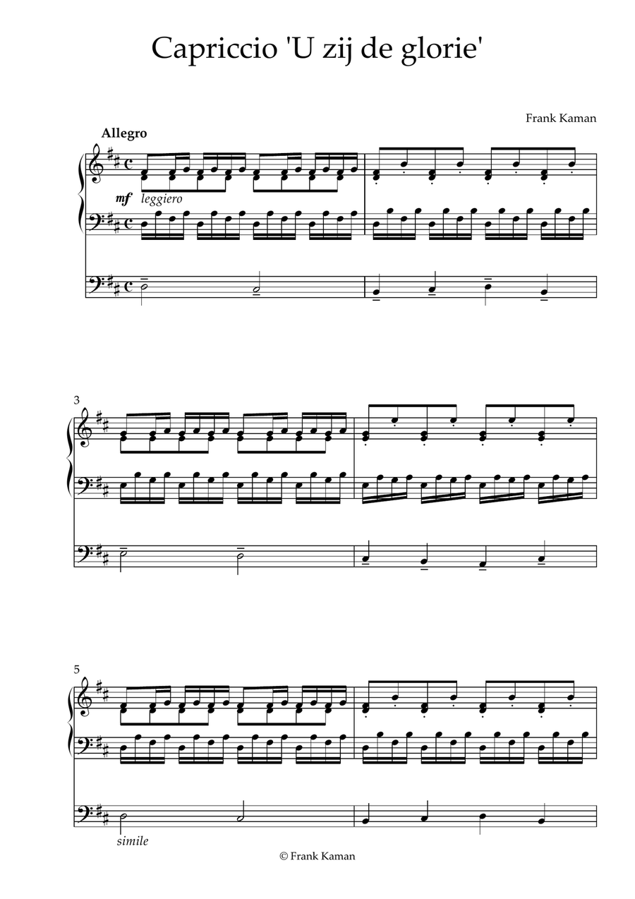 Capriccio U zij de glorie (Thine Be The Glory) Organ Solo scores gallery preview page 2