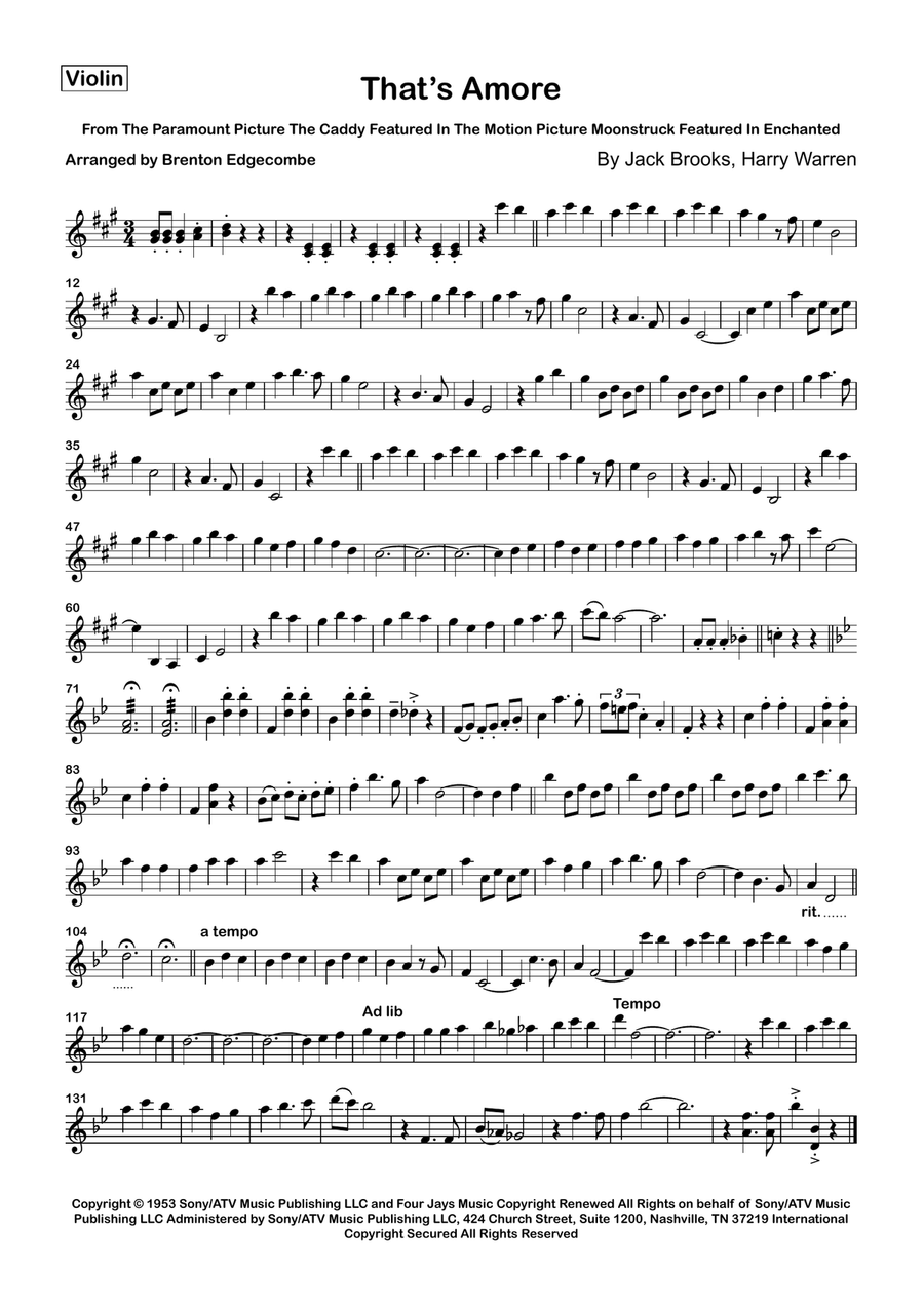 That's Amore (that's Love) String Duet scores gallery preview page 1
