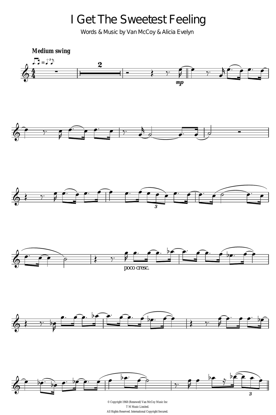 I Get The Sweetest Feeling Clarinet Solo scores gallery preview page 1