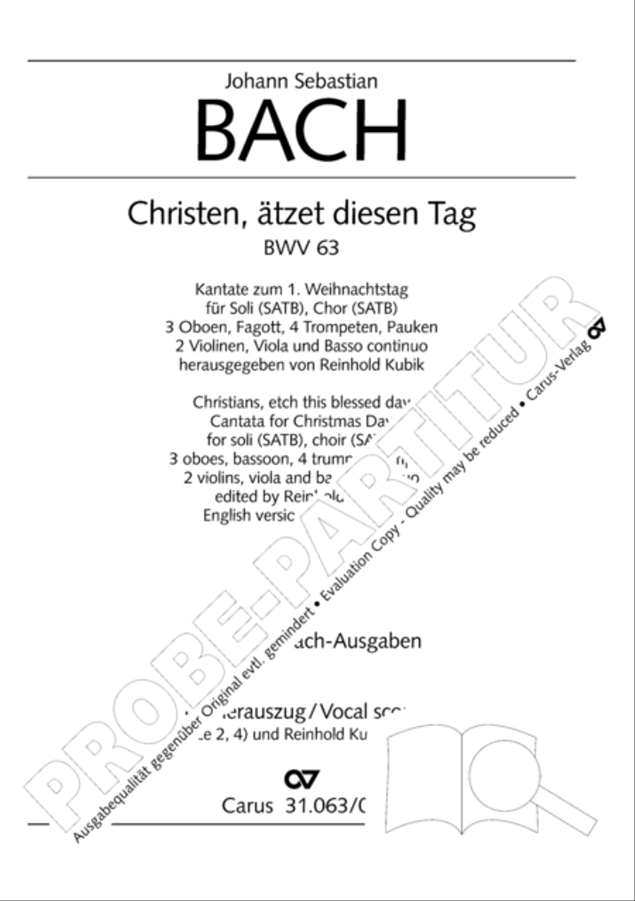Christians, etch this blessed day (Christen, atzet diesen Tag) 4-Part scores gallery preview page 2