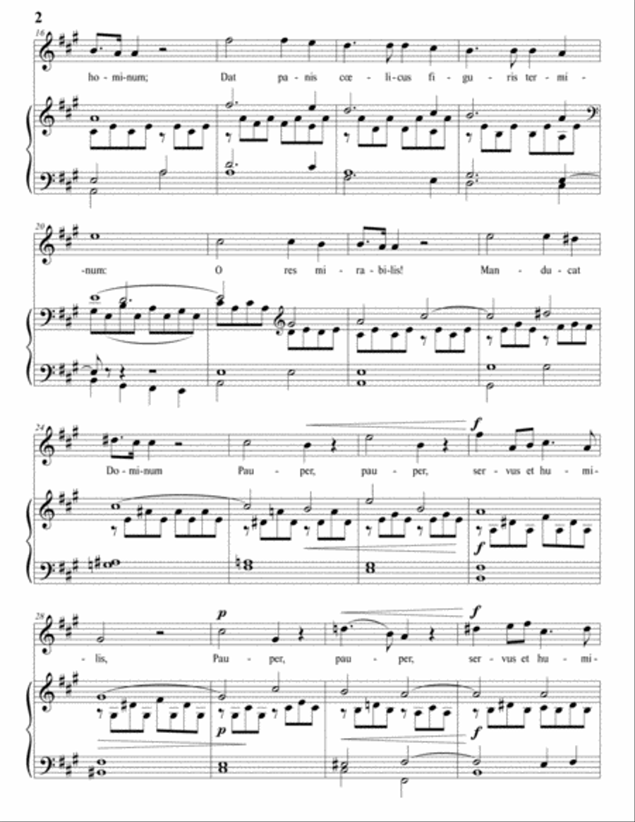 FRANCK: Panis angelicus (transposed to A major) Voice scores gallery preview page 3