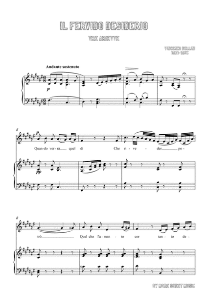 Bellini-Il fervido desiderio in F sharp Major,for voice and piano image number null