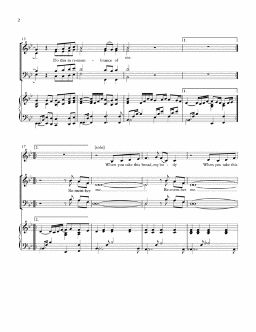 Do This In Remembrance of Me Voice scores gallery preview page 2