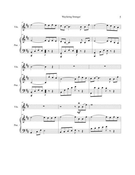 Wayfaring Stranger - Piano and Violin image number null