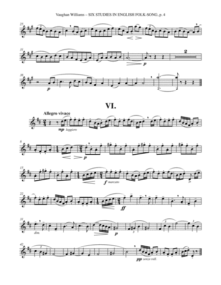 Six Studies in English Folksong arranged for Trumpet or Flugelhorn and Piano